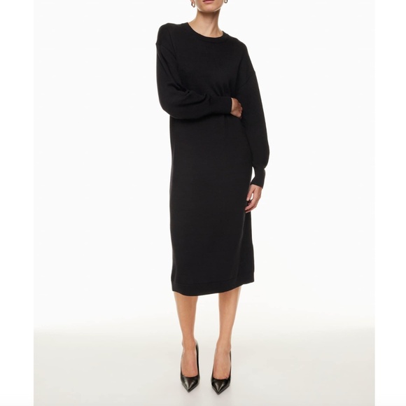 Aritzia Babaton Kruger Maxi Dress Black Merino Wool - Picture 1 of 11